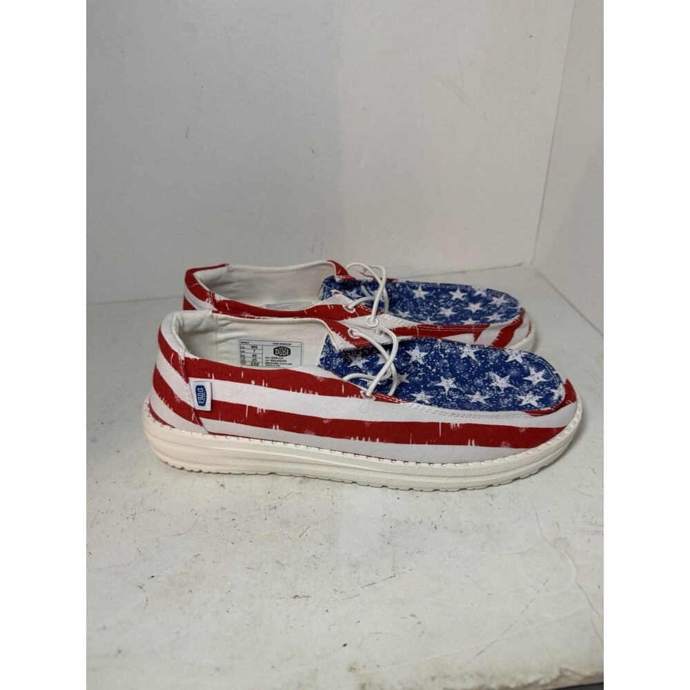 Hey Dude Wendy STAR SPANGLED Shoes Womens Sz 9 USA Slip On Comfort New